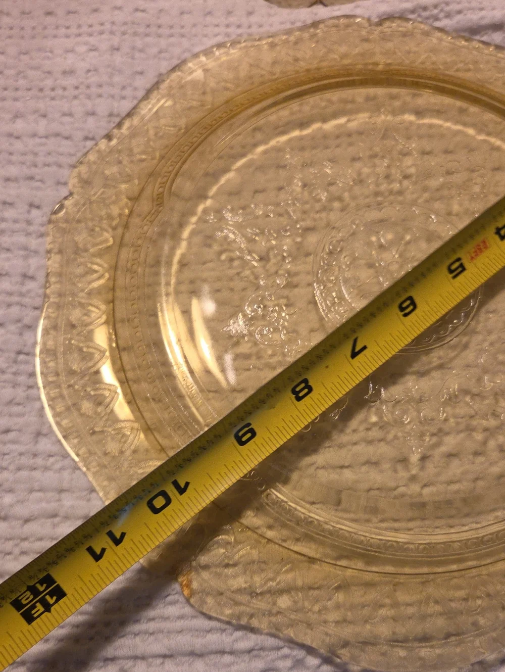 Vintage Federal Glass Patrician Spoke Pattern Dinner Plate Set Of 2